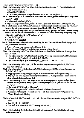 Bộ đề thi Hình học lớp 11